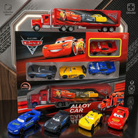 Disney Pixar Cars 3 Mack Container Truck Hauler & Die-Cast Alloy Racers Gift Set