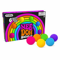 Schylling NeeDoh Rainbow 6-Pack Groovy Glitter Stress Balls Set