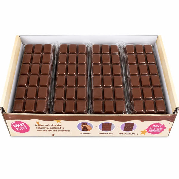 Paradise Toys Chocolate Bar Shape Slow-Rise Squishy Sensory Toy Pack