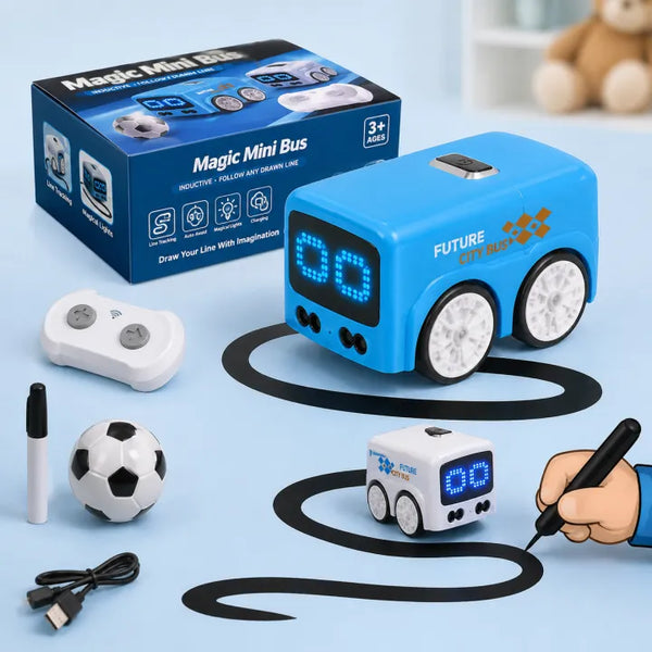 Magic Mini Bus 5-in-1 Inductive RC Toy Car Set