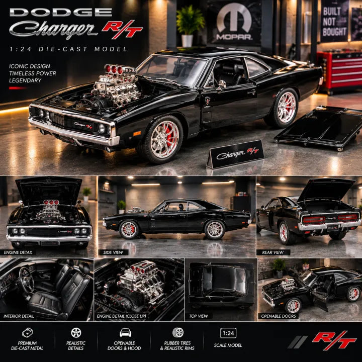 1:24 Scale 1970 Dodge Charger R/T Diecast Model Car