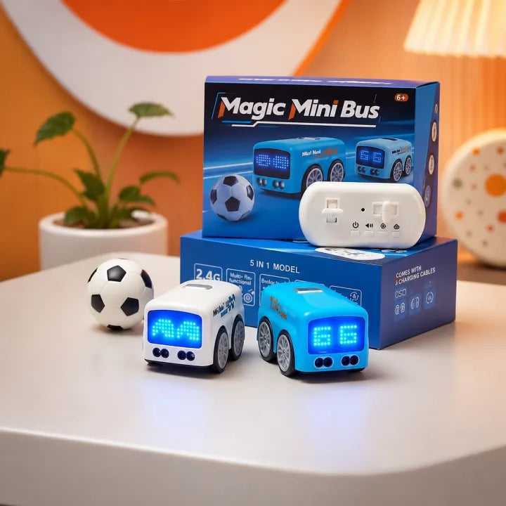 Magic Mini Bus 5-in-1 Inductive RC Toy Car Set