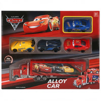 Disney Pixar Cars 3 Alloy Series Mack Hauler Truck with 4 Die-Cast Mini Racer Vehicles Set