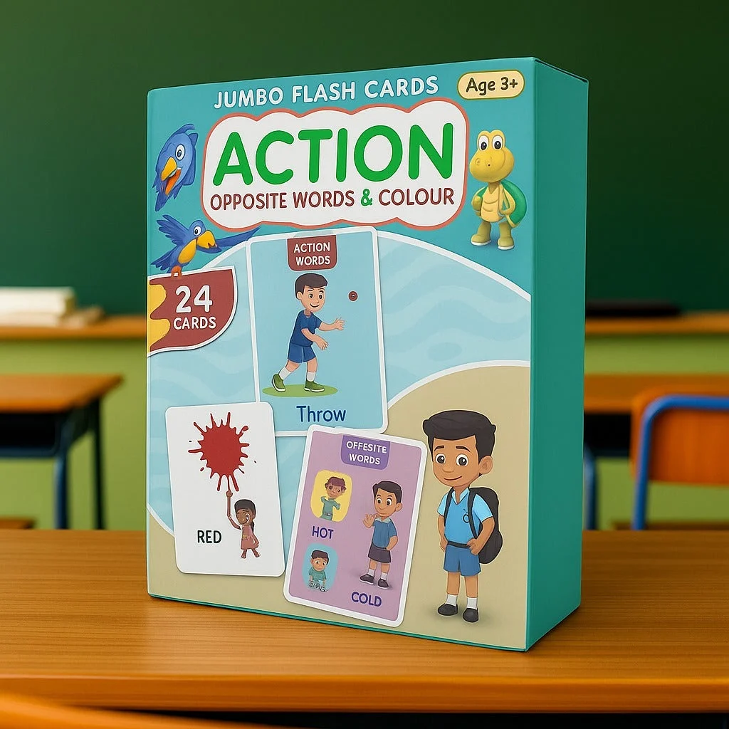 Actions, Opposite Words & Colors – Big 24 Flash Cards Set